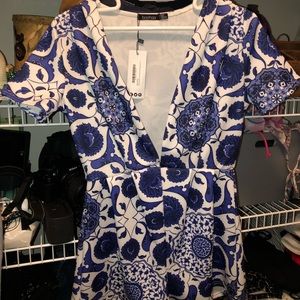 BOOHOO brand printed romper NEW WITH TAGS